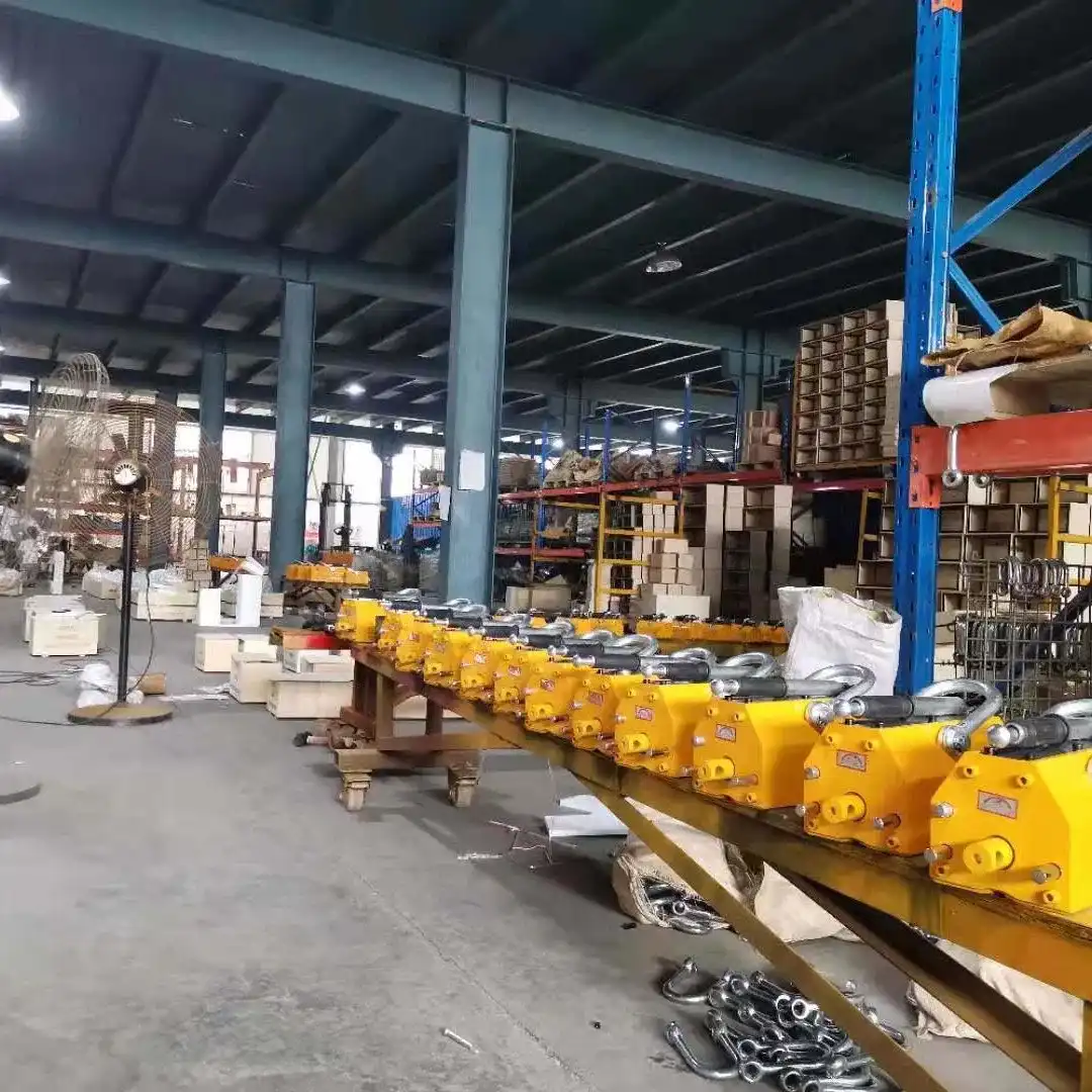 Lifting magnet undergoing quality assurance testing for capacity